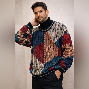 Tundra Coogi Style Men's 3D Knit Sweater Size 2X Multi Colors 90s